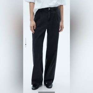 Straight Leg Pleated Jeans